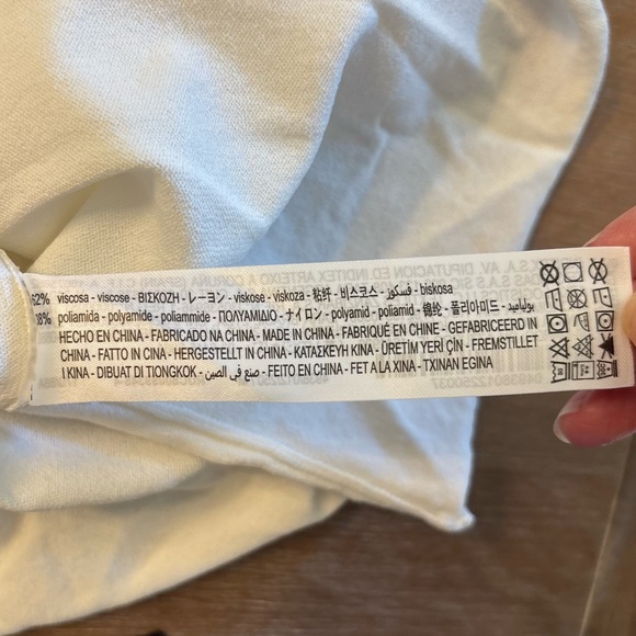 Zara Off-White Smocked V-neck Maxi Slip Dress Size Medium - Picture 6 of 6